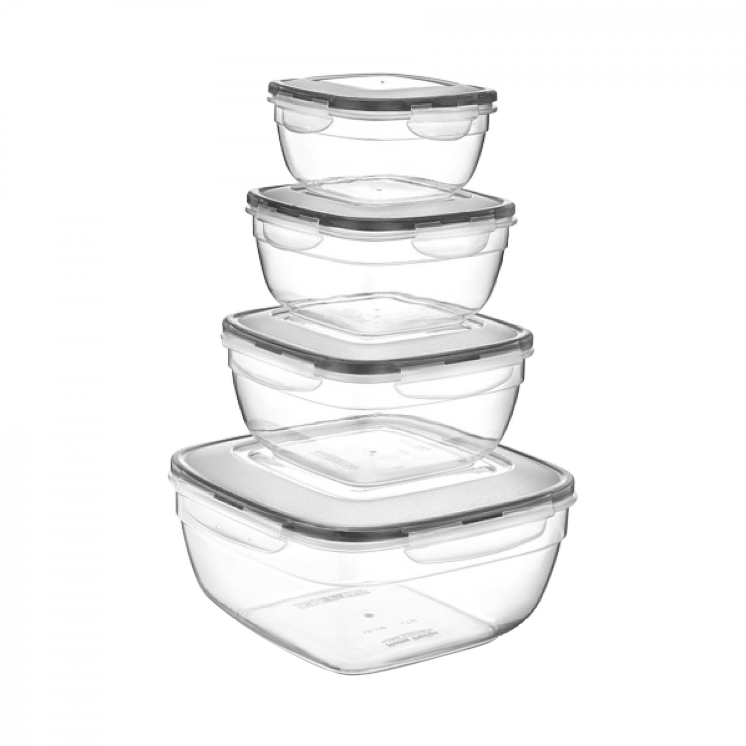 LC-305 FRESH BOX 4-PIECE SET (0,6 LT. + 1 LT. + 1,7 LT. + 4 LT.) - Transparent 3J4T