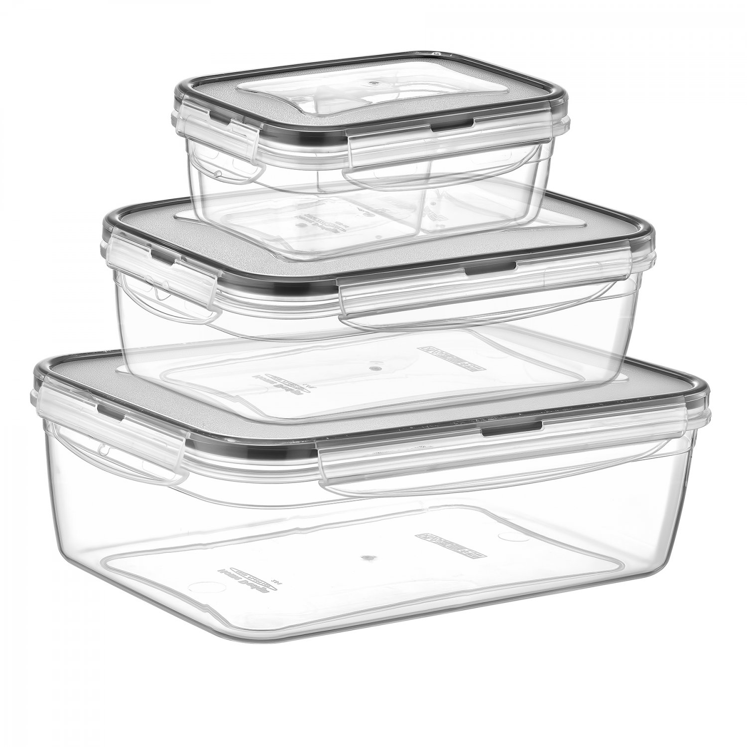 LC-315 FRESH BOX RECTANGLE 4-PIECE SET (0,4 LT. + 0,8 LT. + 1,4 LT. + 2,5 LT.) - Transparent ZXPB