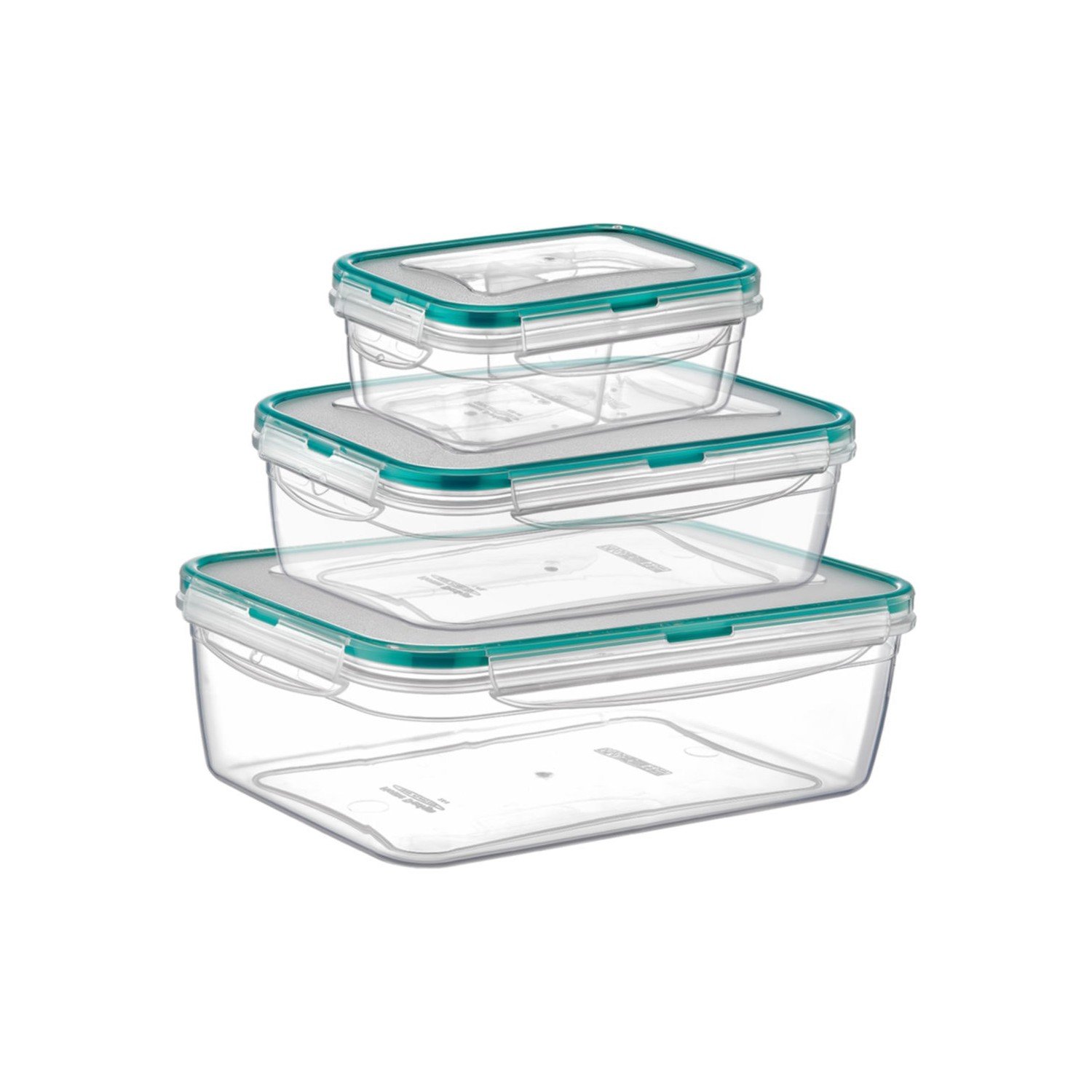LC-350 FRESH BOX RECTANGLE DEEP 3-PIECE SET(0,7 LT + 1,3 LT. + 2,4 LT.) - Transparent G5G3
