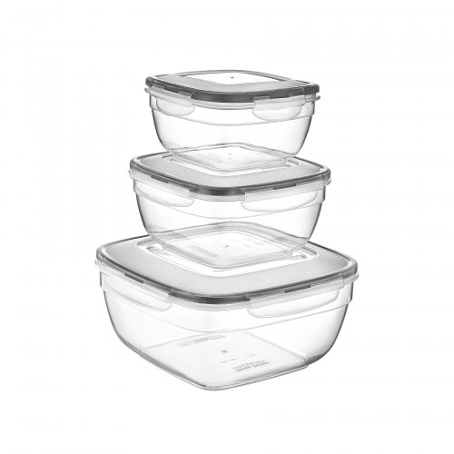 LC-300 FRESH BOX 3-PIECE SET (0,6 LT. + 1 LT. + 1,7 LT.) - Transparent