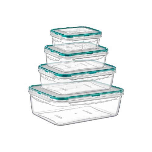 LC-330 FRESH BOX RECTANGLE DEEP 4-PIECE SET(0,7 LT + 1,3 LT + 2,4 LT. + 4,35 LT.) - Transparent