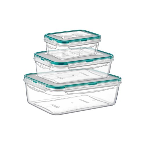 LC-350 FRESH BOX RECTANGLE DEEP 3-PIECE SET(0,7 LT + 1,3 LT. + 2,4 LT.) - Transparent